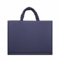 Preview: Handbag made of  calfskin with braided handles dark blue